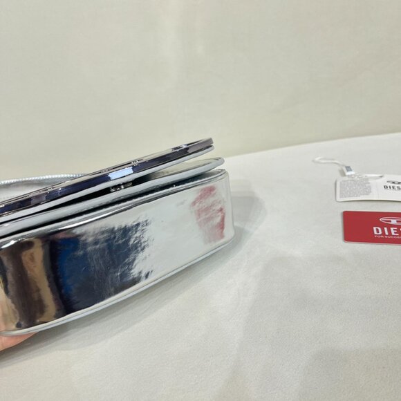 Diesel Silver Simple Brand Logo Shoulder Bag - Picture 6 of 9